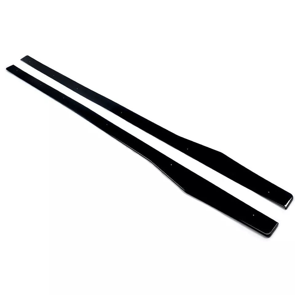 FOR MERCEDES A CLASS W176 AMG STYLE SIDE SKIRT EXTENSION BLADE GLOSS BLACK 2015+