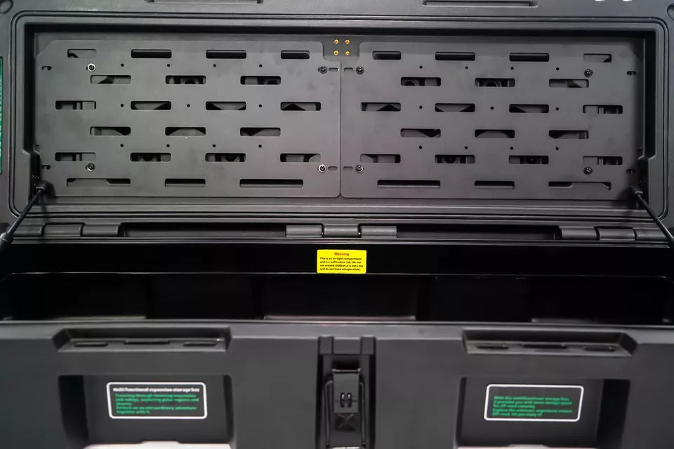 FOR CARGO TOOL STORAGE BOX INSIDE STEEL PLATE ROOF PLATFORM RACK RAILS BAR BLACK