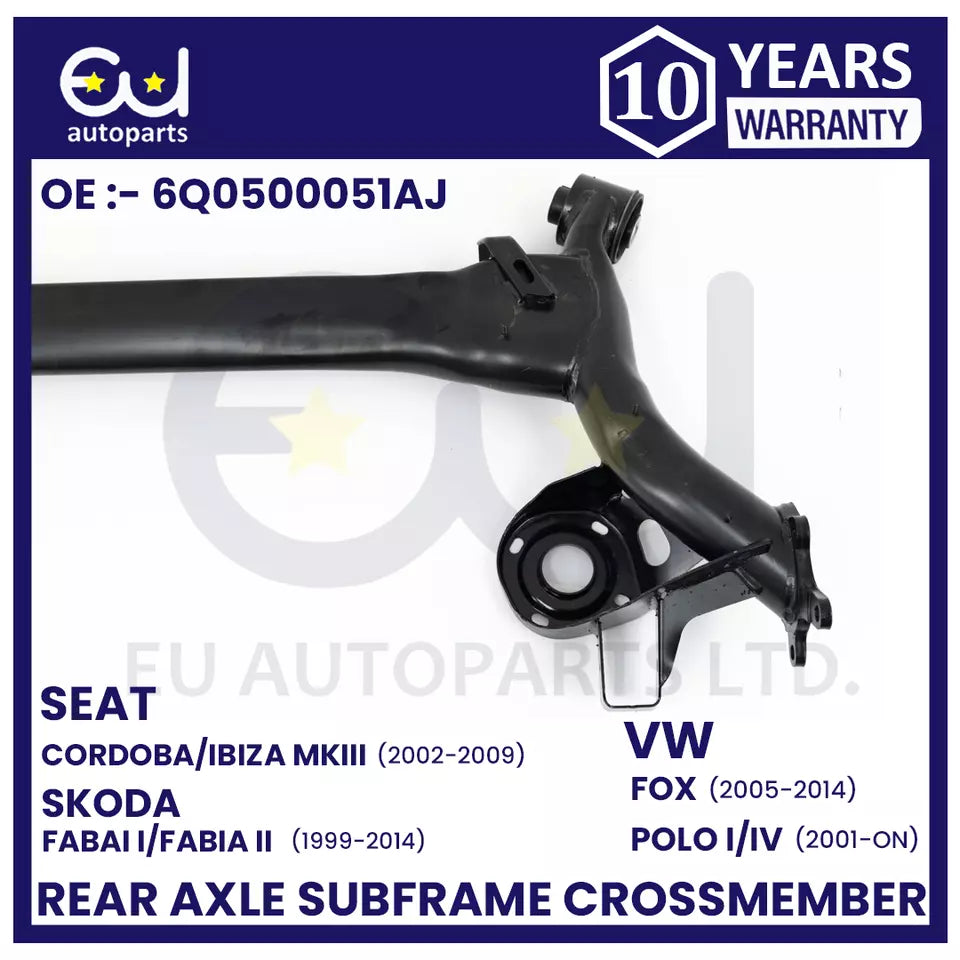 NEW REAR AXLE SUBFRAME CROSSMEMBER BEAM FOR SKODA FABIA VW POLO SEAT CORDOBA 99+