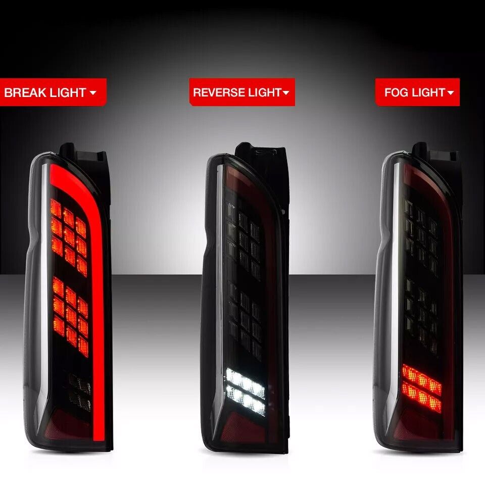 SMOKED SEQUENTIAL DYNAMIC REAR TAIL LAMP LIGHT FOR TOYOTA HIACE H200 2004–2019
