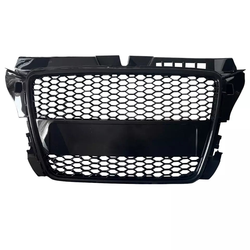 FOR AUDI A3 S3 8P RS STYLE GLOSS BLACK FRONT RADIATOR HONEYCOMB GRILLE 2008-2012