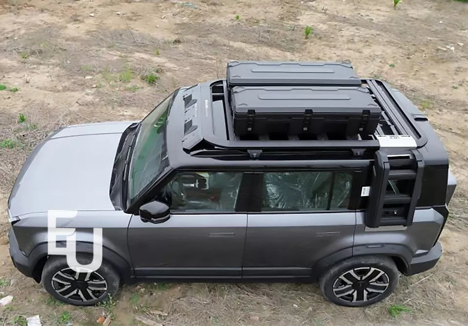 90 LITRE UNIVERSAL TOOL STORAGE CARGO BOX WITH BRAKETS ROOF RAILS RACK 127 CM