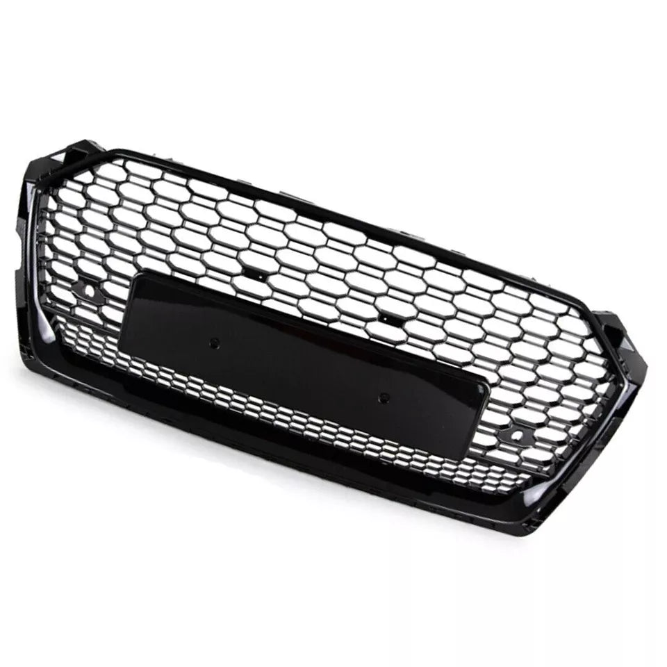 FOR AUDI A5 S5 F5 2016-20 RS5 STYLE GLOSS BLACK HONEYCOMB RADIATOR BUMPER GRILLE