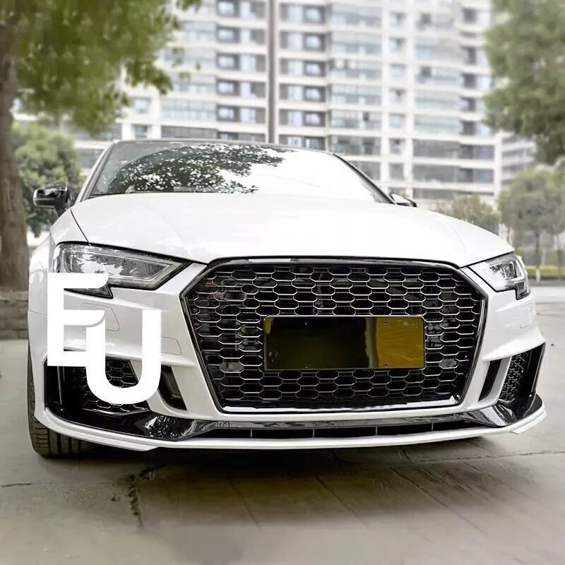 RS3 STYLE HONEYCOMB MESH FRONT GRILLE FOR AUDI A3/S3 8V FACELIFT GLOSS 2016-2019