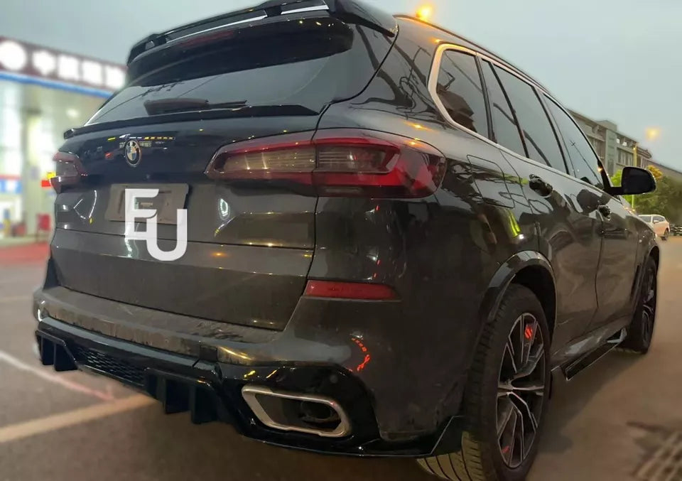 FOR BMW X5 G05 M SPORT GLOSS BLACK COMPETITIVE STYLE REAR BUMPER DIFFUSER