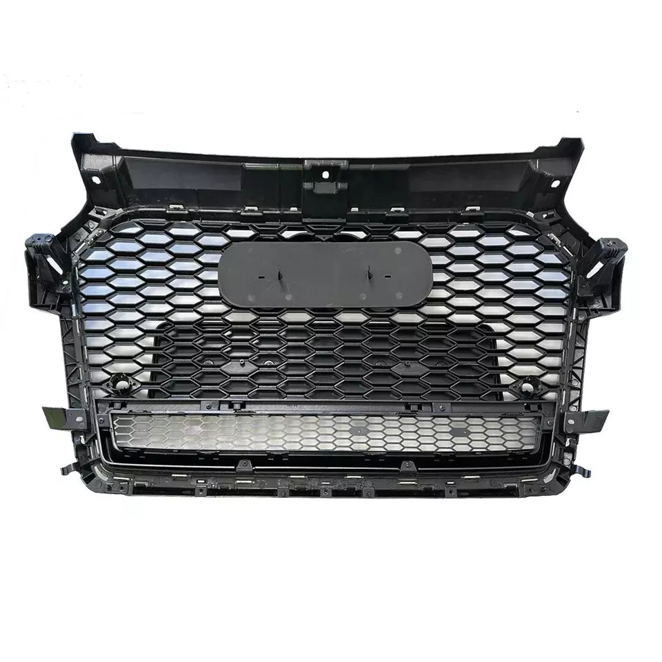 FOR AUDI A1 S1 8X RS1 STYLE HONEYCOMB MESH FRONT GRILLE GLOSS BLACK 2015-2018