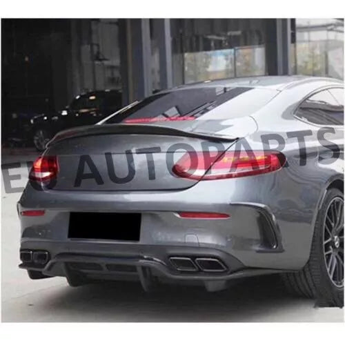 MERCEDES C CLASS C205 COUPE AMG REAR BOOT SPOILER PSM STYLE GLOSS BLACK 15+