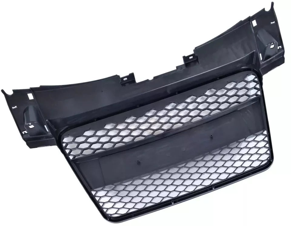 FOR AUDI TT 8J 2006-2014 RS STYLE GLOSS BLACK HONEYCOMB RADIATOR BUMPER GRILLE