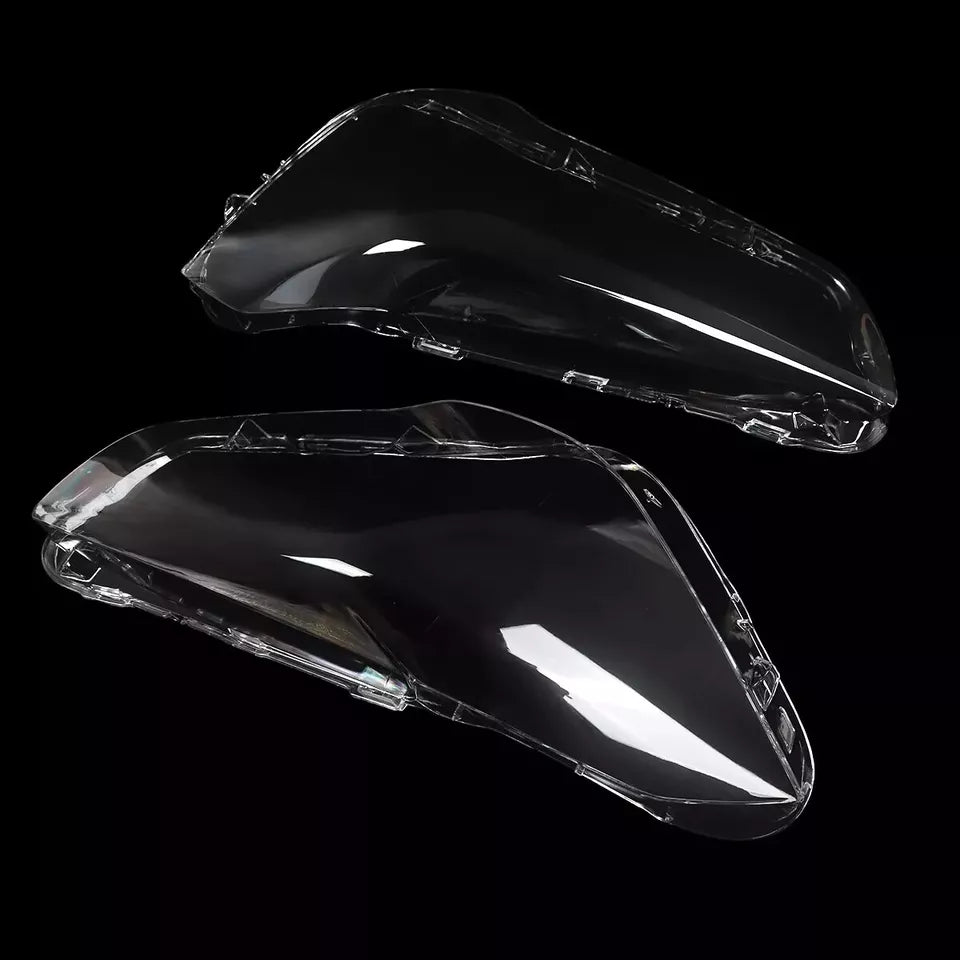PAIR L+R SIDE FRONT HEADLIGHT LENS COVERS REPLACEMENT FOR BMW X1 F48 2016-2018