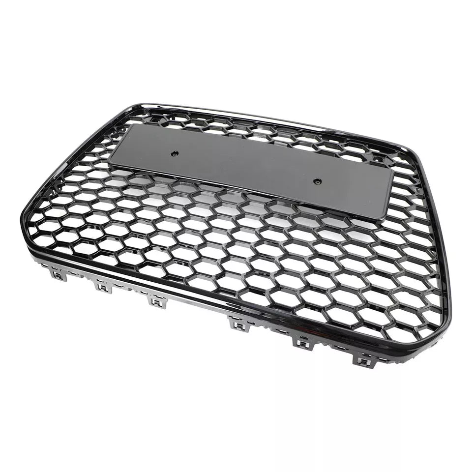 FOR AUDI A5 S5 8T 12-2017 RS STYLE GLOSS HONEYCOMB RADIATOR BUMPER GRILLE GRILL
