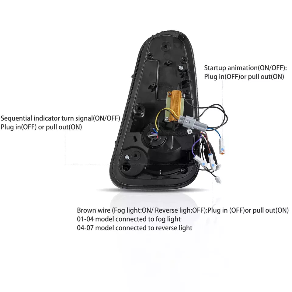 FOR MINI COOPER S R50 R52 R53 UNION JACK TAIL LIGHTS LAMP W/ANIMATION 2001-2006