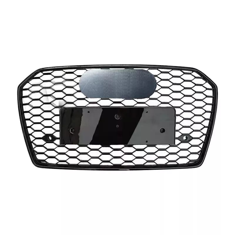 FOR AUDI A6 S6 C7 2015-18 RS6 LOOK GLOSS BLACK GRILL GRILLE BADGELESS HONEYCOMB