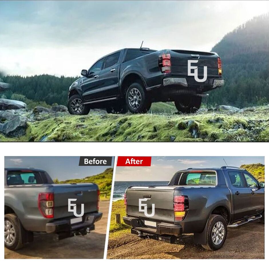 L+R PAIR LED TAIL LIGHTS FOR FORD RANGER T6 T7 T8 W/SEQUENTIAL SIGNAL 2012-2021