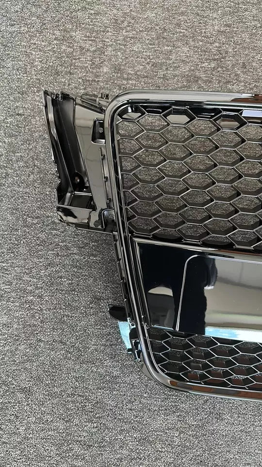 FOR AUDI A5 S5 8T 07-2011 RS STYLE GLOSS BLACK HONEYCOMB RADIATOR BUMPER GRILLE