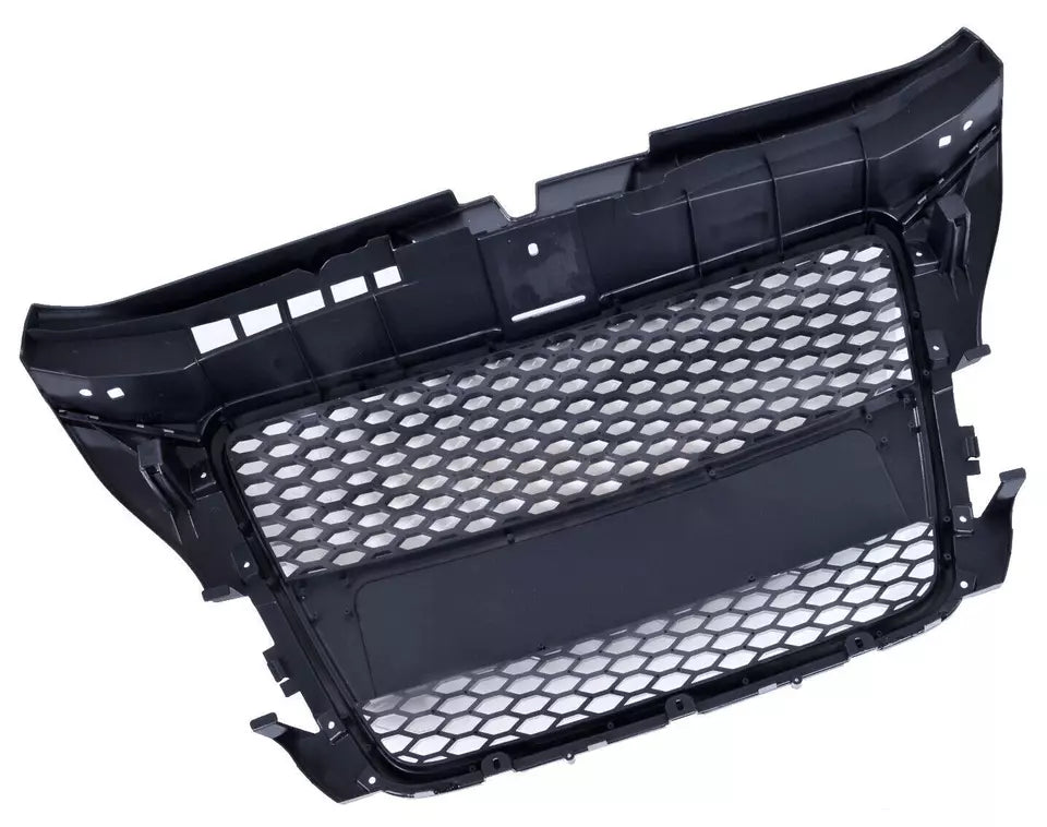 FOR AUDI A3 S3 8P RS STYLE GLOSS BLACK FRONT RADIATOR HONEYCOMB GRILLE 2008-2012