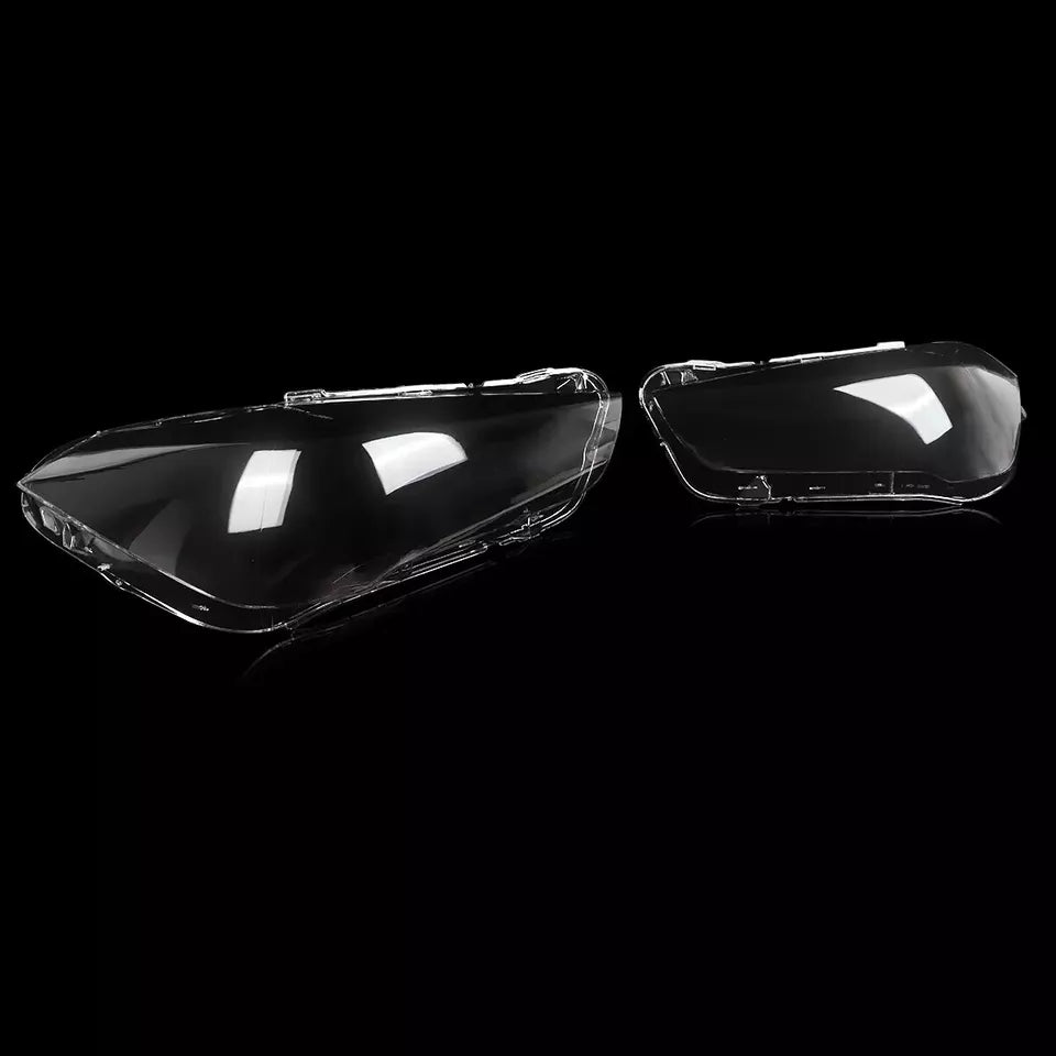 PAIR L+R SIDE FRONT HEADLIGHT LENS COVERS REPLACEMENT FOR BMW X1 F48 2016-2018