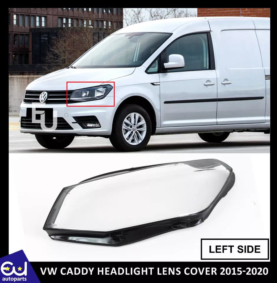 LEFT PASSENGER SIDE HEADLIGHT LAMP LENS COVER FOR VW CADDY IV MK4 2015-2020