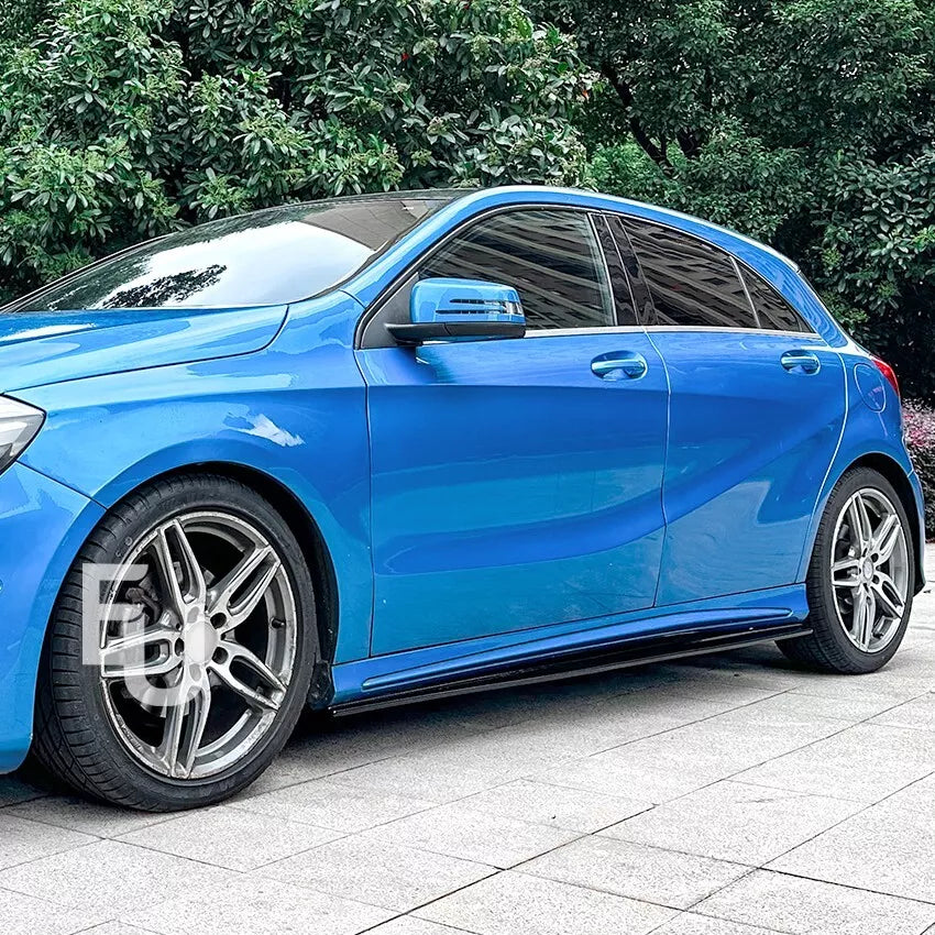 FOR MERCEDES A CLASS W176 CLA C117 SIDE SKIRT HATCHBACK AMG LINE EXTENSION BLADE