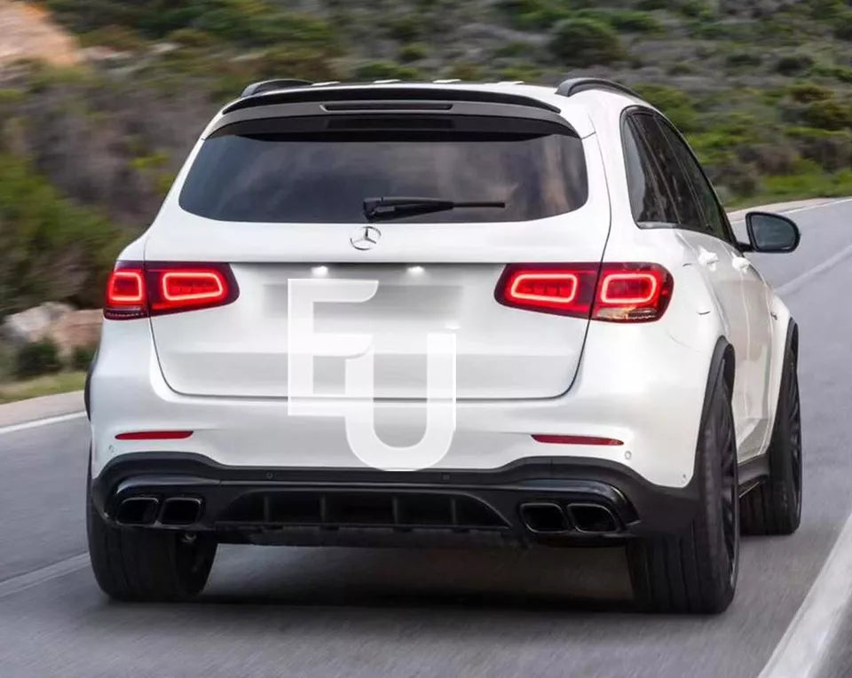 FOR MERCEDES GLC X253 SUV AMG GLC63 STYLE REAR DIFFUSER & TAILPIPES 2016-22