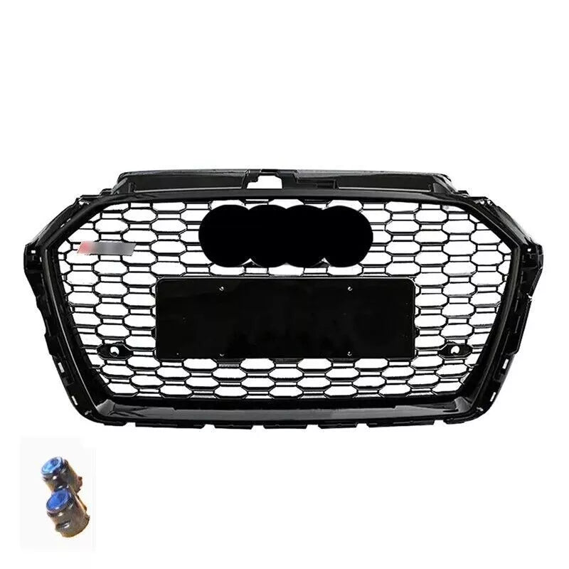 RS3 STYLE HONEYCOMB MESH FRONT GRILLE FOR AUDI A3/S3 8V FACELIFT GLOSS 2016-2019