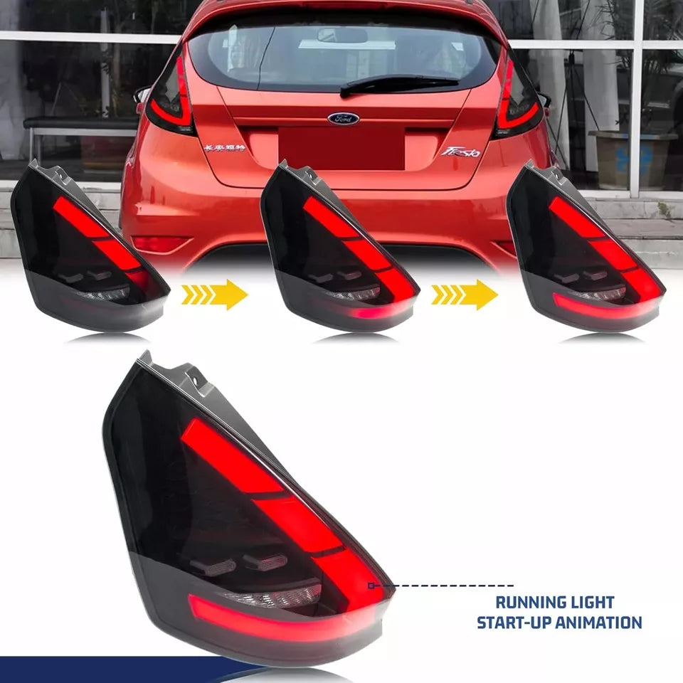 PAIR SMOKED LED TAIL LIGHTS FOR FORD FIESTA HATCHBACK SE ST W/DYNAMIC 2008-2019