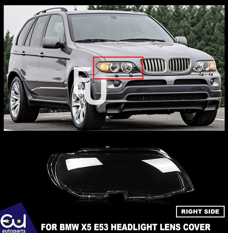 RIGHT HEADLIGHT LENS COVER HEADLAMP SHELL LAMPSHADE FOR BMW E53 LCI X5 2004-2006
