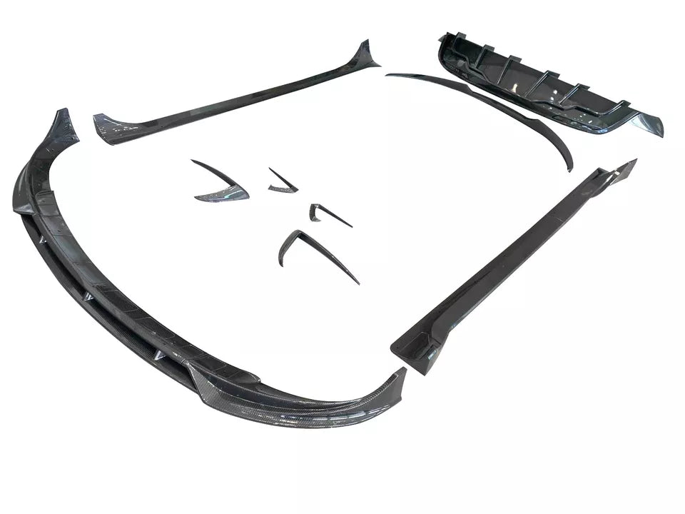 FOR TESLA MODEL Y BODYKIT BODY KIT FRONT LIP SPLITTER DIFFUSER SKIRT CARBON LOOK