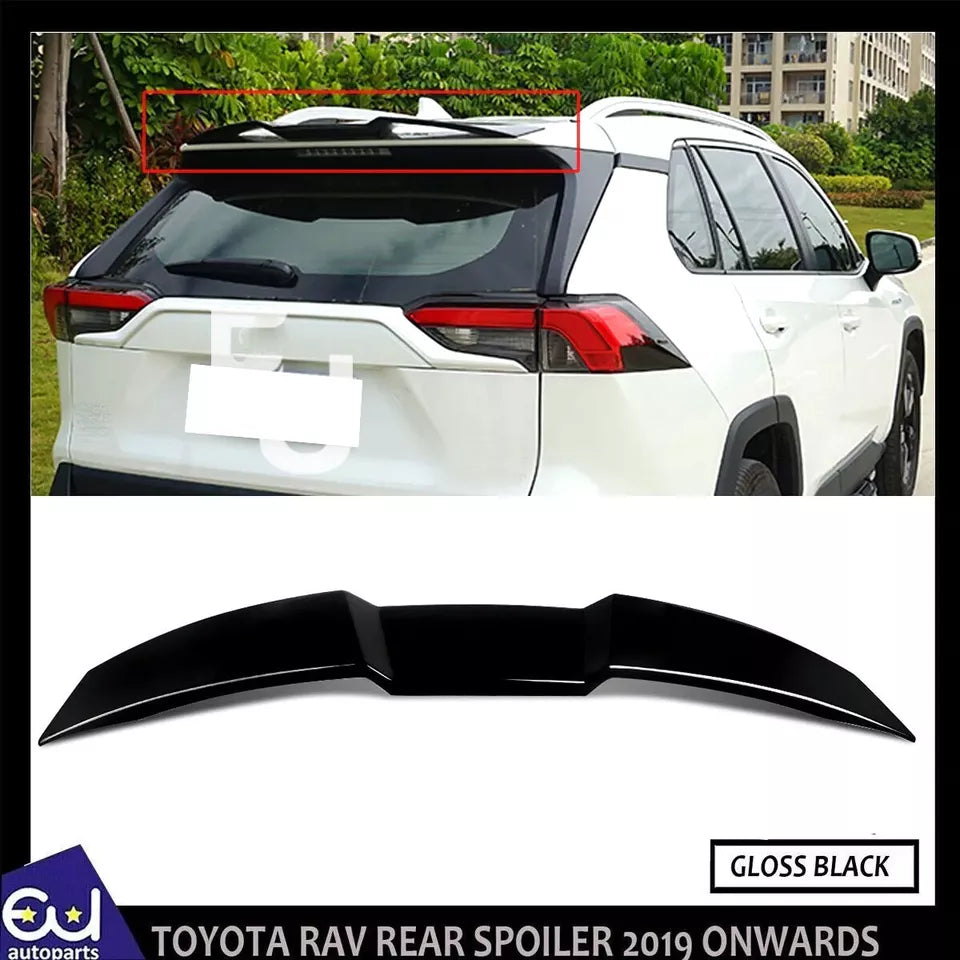 REAR ROOF BOOT SPOILER TRUNK WING OEM FIT FOR TOYOTA RAV4 MK5 19+ GLOSS BLACK