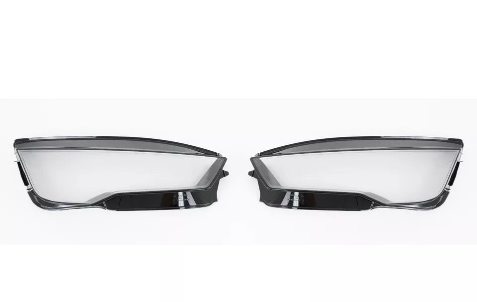 FOR AUDI A7 LEFT RIGHT SIDE PAIR FRONT HEADLIGHT HEADLAMP LENS COVER 2015-2018