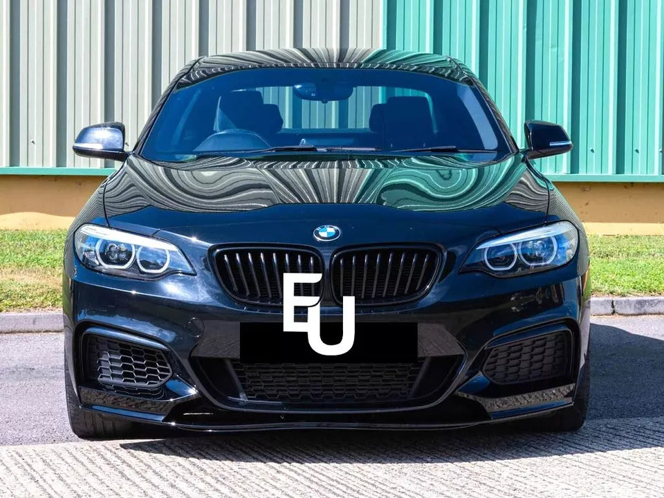 FOR BMW 2 SERIES F22 F23 FRONT SPLITTER LIP VALANCE SPOILER GLOSS BLACK 2014-2021