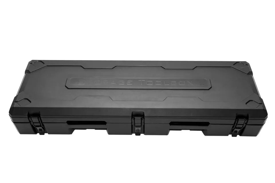 70 LITRE UNIVERSAL TOOL STORAGE CARGO BOX WITH BRAKETS ROOF RAILS RACK 130 CM