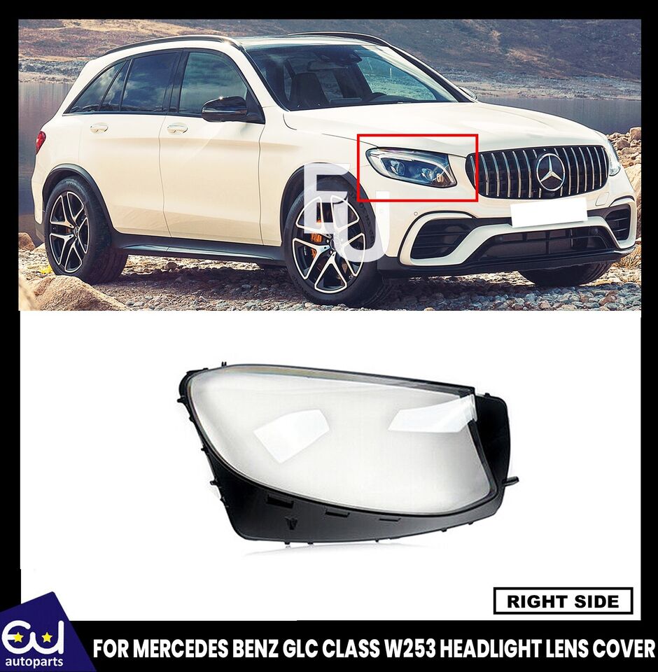 FOR MERCEDES BENZ GLC X253/C253 2015-19 HEADLIGHT GLASS LENS COVER RIGHT NEW