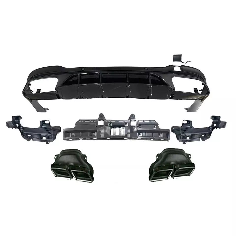 FOR MERCEDES GLC X253 SUV AMG GLC63 STYLE REAR DIFFUSER & TAILPIPES 2016-22