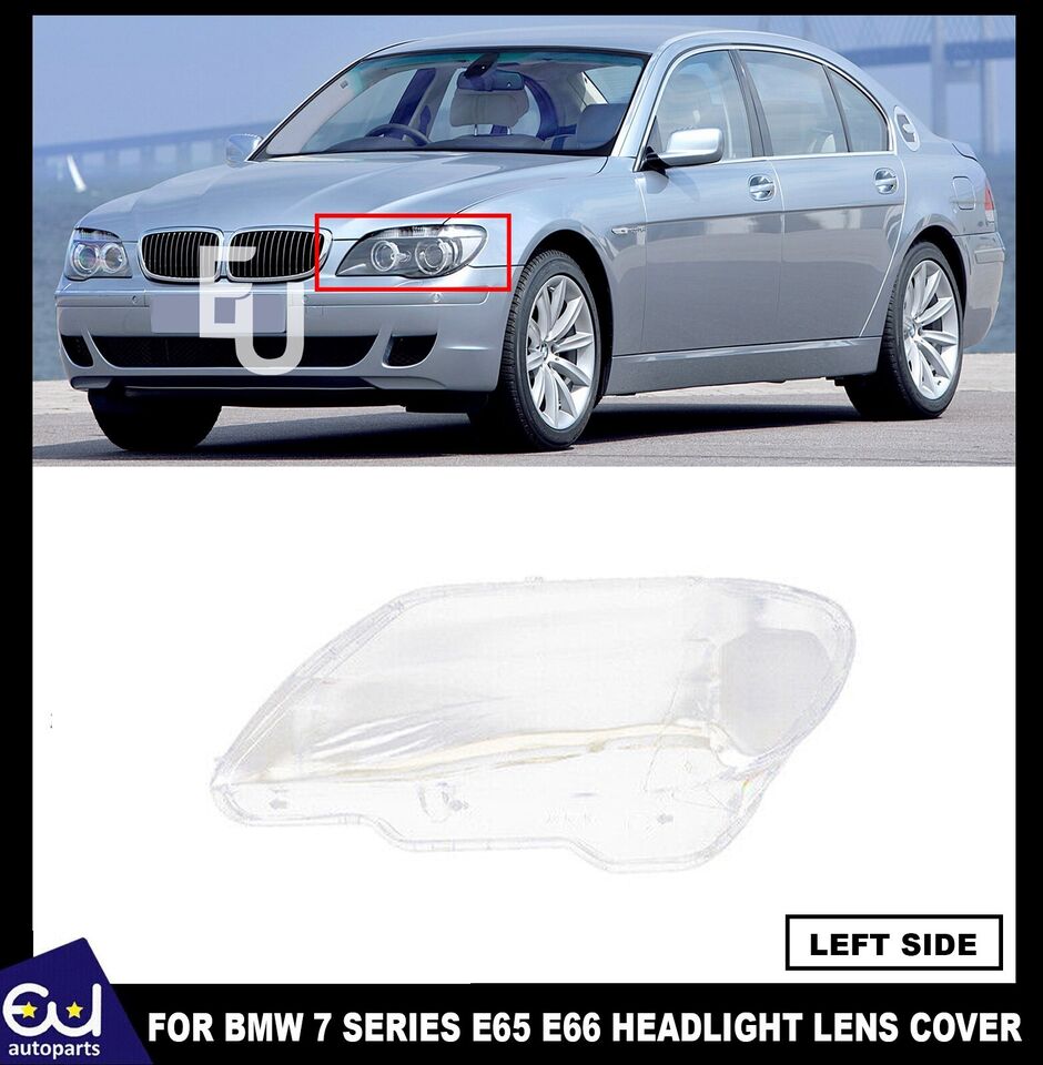 FRONT LEFT SIDE HEADLIGHT LENS COVER HEADLAMP FOR BMW 7 SERIES E65 E66 05-2008