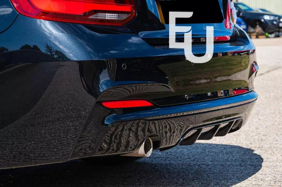 MP STYLE REAR BUMPER DIFFUSER LIP SINGLE OUTLET FOR BMW 2 SERIES F22 F23 14-21