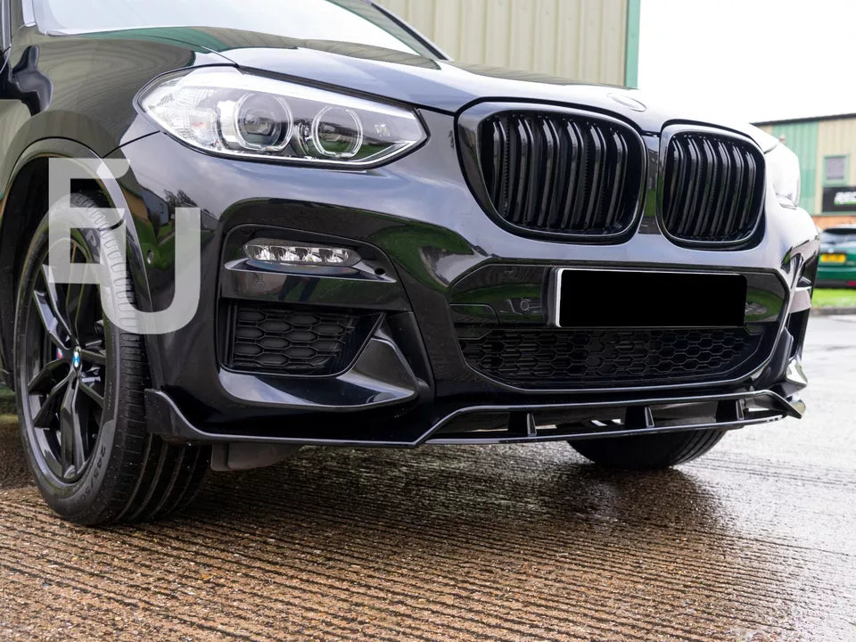 FOR BMW X3 G01 X4 G02 MP STYLE FRONT BUMPER SPLITTER LIP GLOSS BLACK 2018-2021
