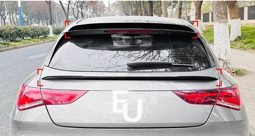 REAR ROOF SPOILER LIP FOR MERCEDES CLA CLASS X118 SHOOTING BRAKE GLOSS BLACK 20+