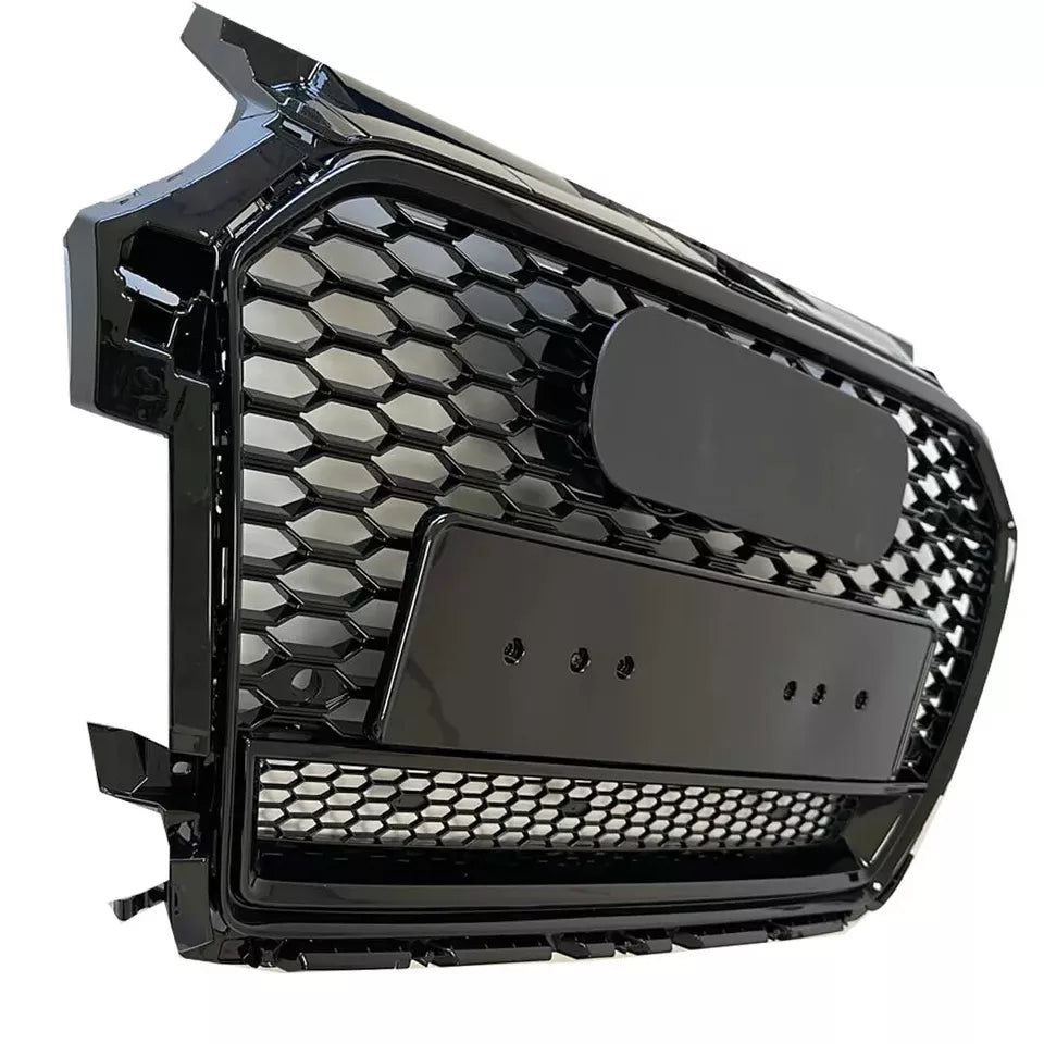 FOR AUDI A1 S1 8X RS1 STYLE HONEYCOMB MESH FRONT GRILLE GLOSS BLACK 2015-2018
