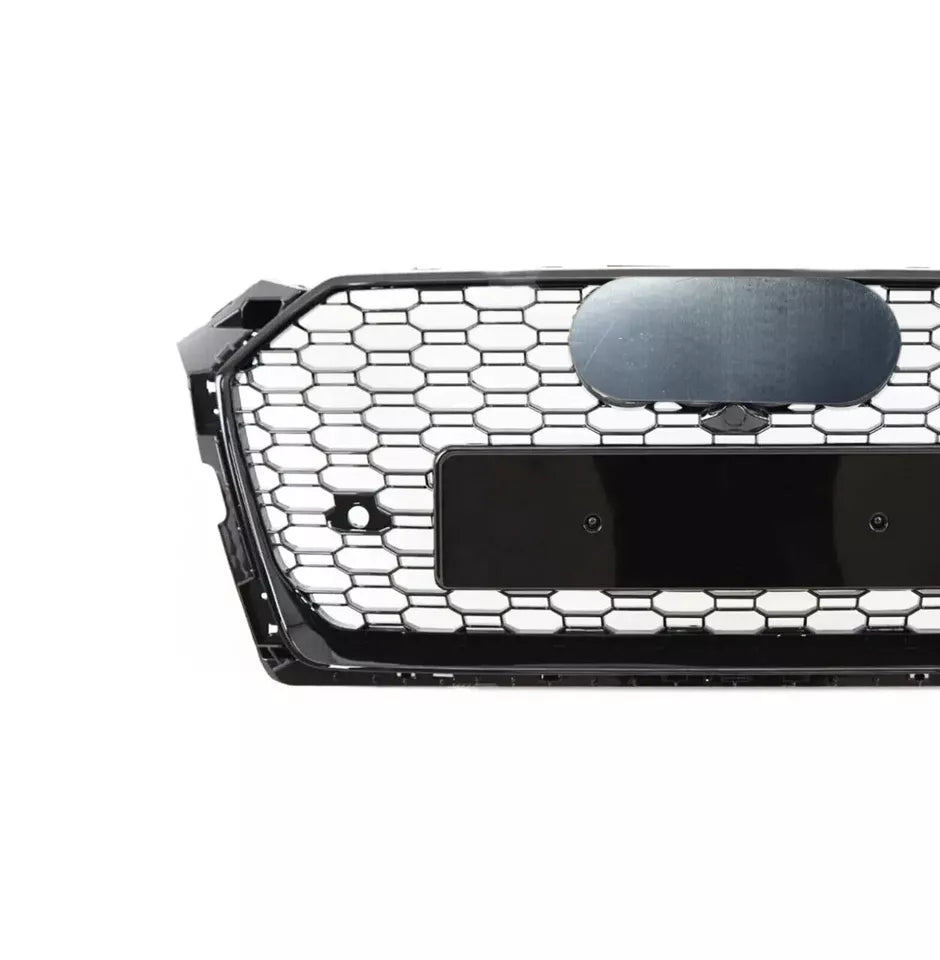 GLOSS BLACK HONEYCOMB RADIATOR BUMPER GRILLE  FOR AUDI A5 S5 F5 RS STYLE 2016-20