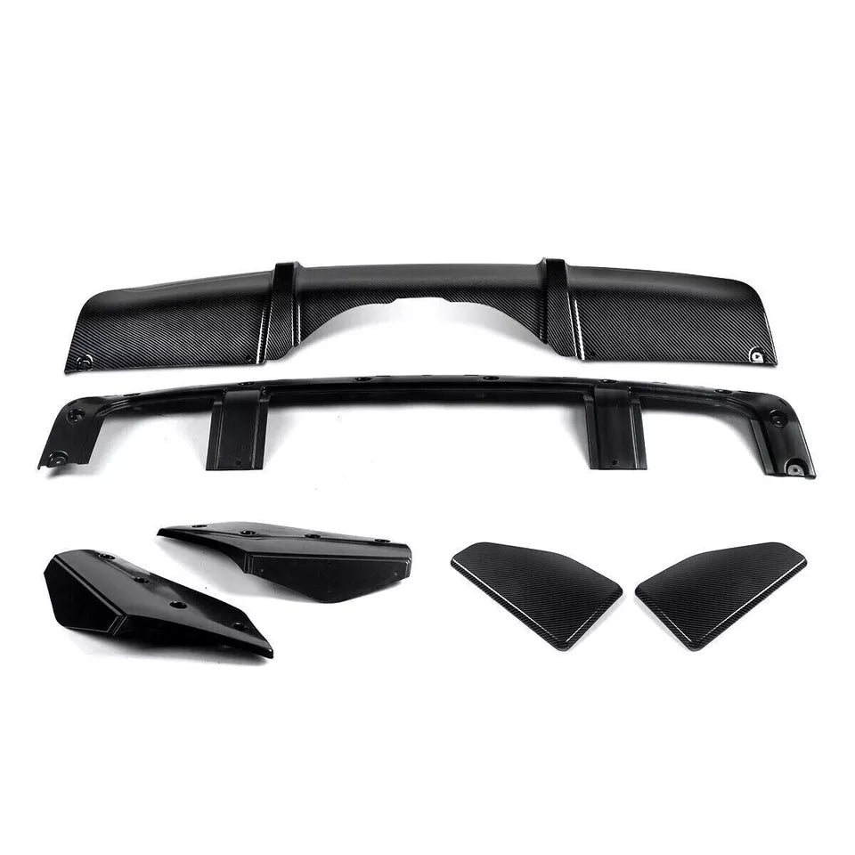 FOR BMW X5 F15 M SPORT REAR DIFFUSER LIP SPLITTER VALANCE CARBON LOOK 2013-2018