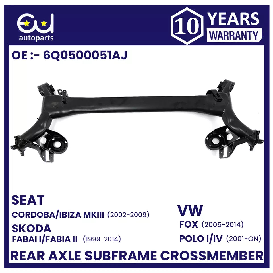 NEW REAR AXLE SUBFRAME CROSSMEMBER BEAM FOR SKODA FABIA VW POLO SEAT CORDOBA 99+