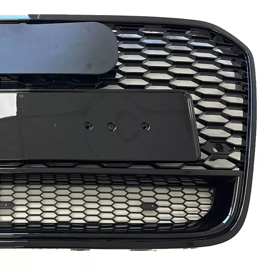 AUDI A6 S6 C7 4G FRONT GRILLE GRILL W/PDC GLOSS BLACK HONEYCOMB RS6 LOOK 11-15