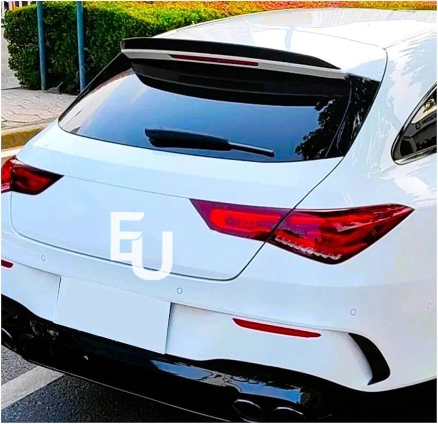 REAR ROOF SPOILER LIP FOR MERCEDES CLA CLASS X118 SHOOTING BRAKE GLOSS BLACK 20+