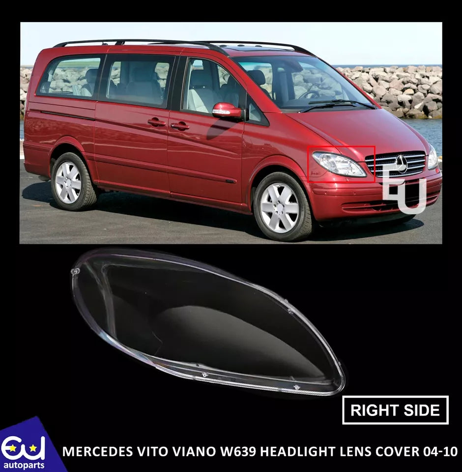 RIGHT DRIVER SIDE HEADLIGHT LENS COVER HEADLAMP FOR MERCEDES VITO VIANO W639