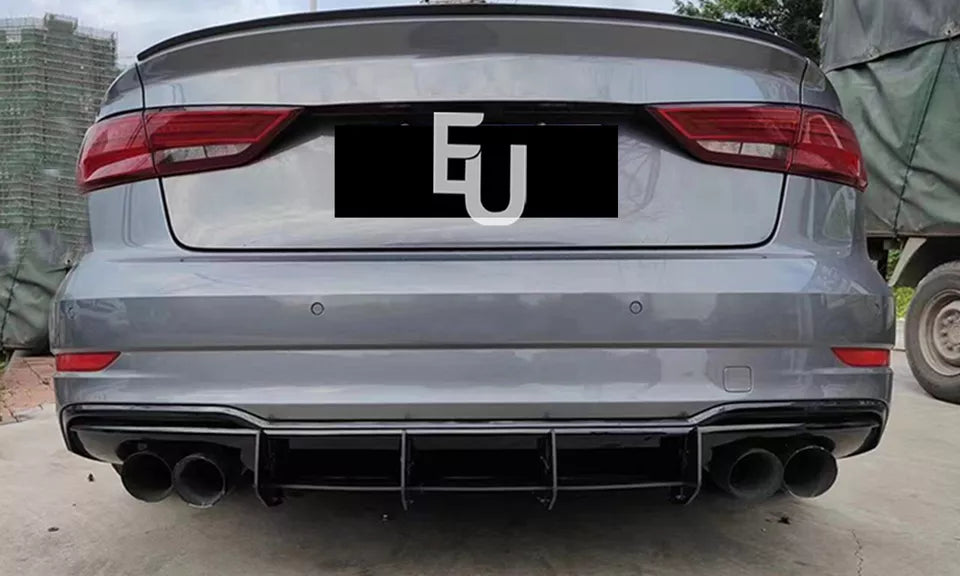 FOR AUDI S3 8V SEDAN SALOON REAR BLADE DIFFUSER 17-2020 SPOILER BODY KIT A3 RS3