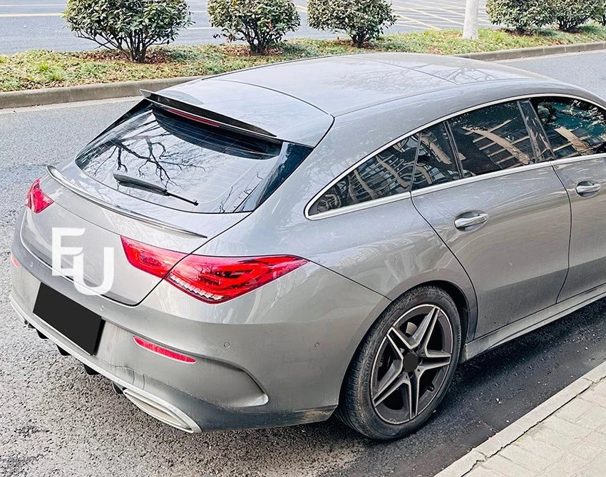 REAR ROOF SPOILER LIP FOR MERCEDES CLA CLASS X118 SHOOTING BRAKE GLOSS BLACK 20+