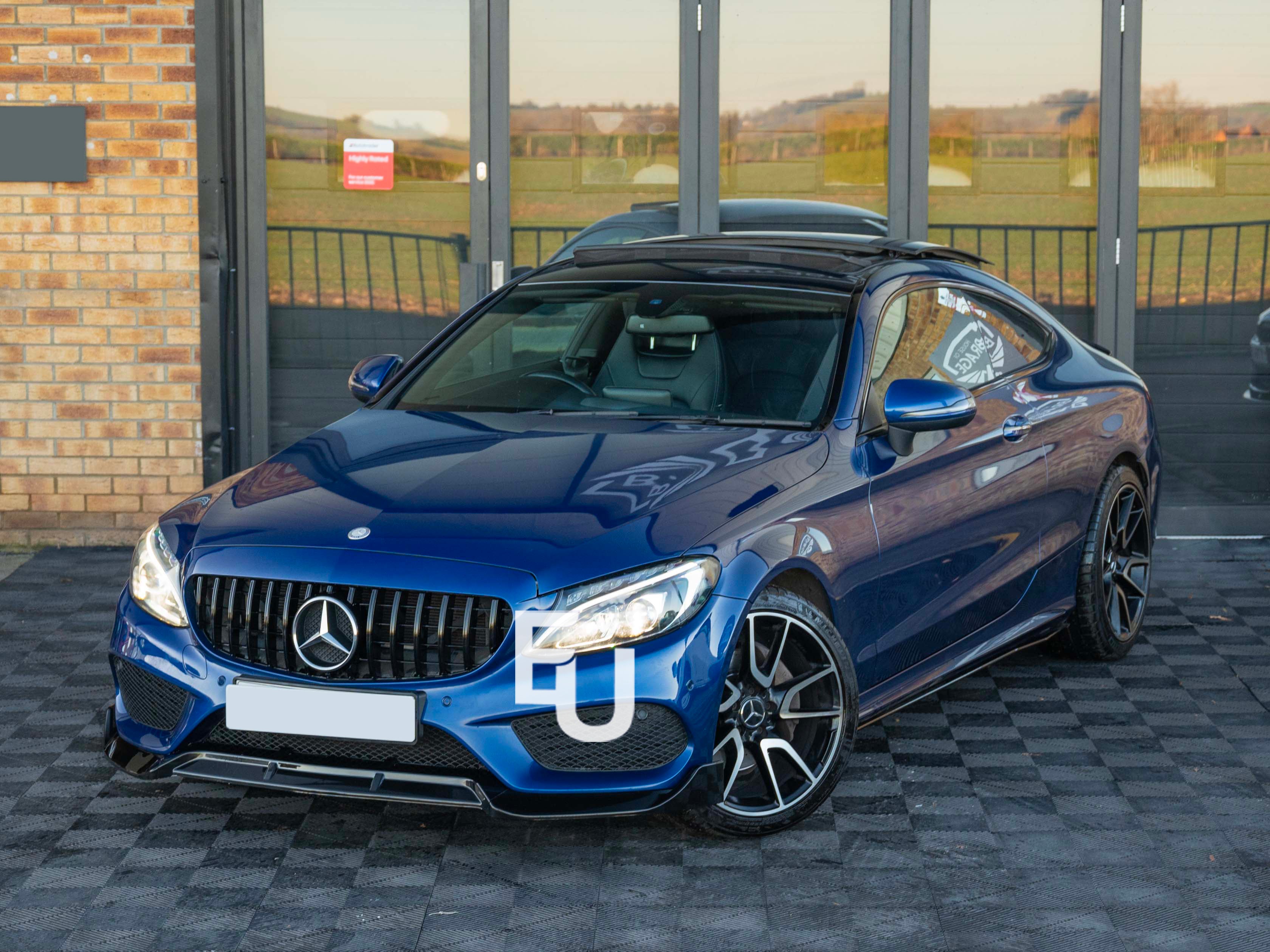 GLOSS BLACK FRONT LIP SPLITTER SPOILER FOR MERCEDES C CLASS W205 C205 AMG 2014+