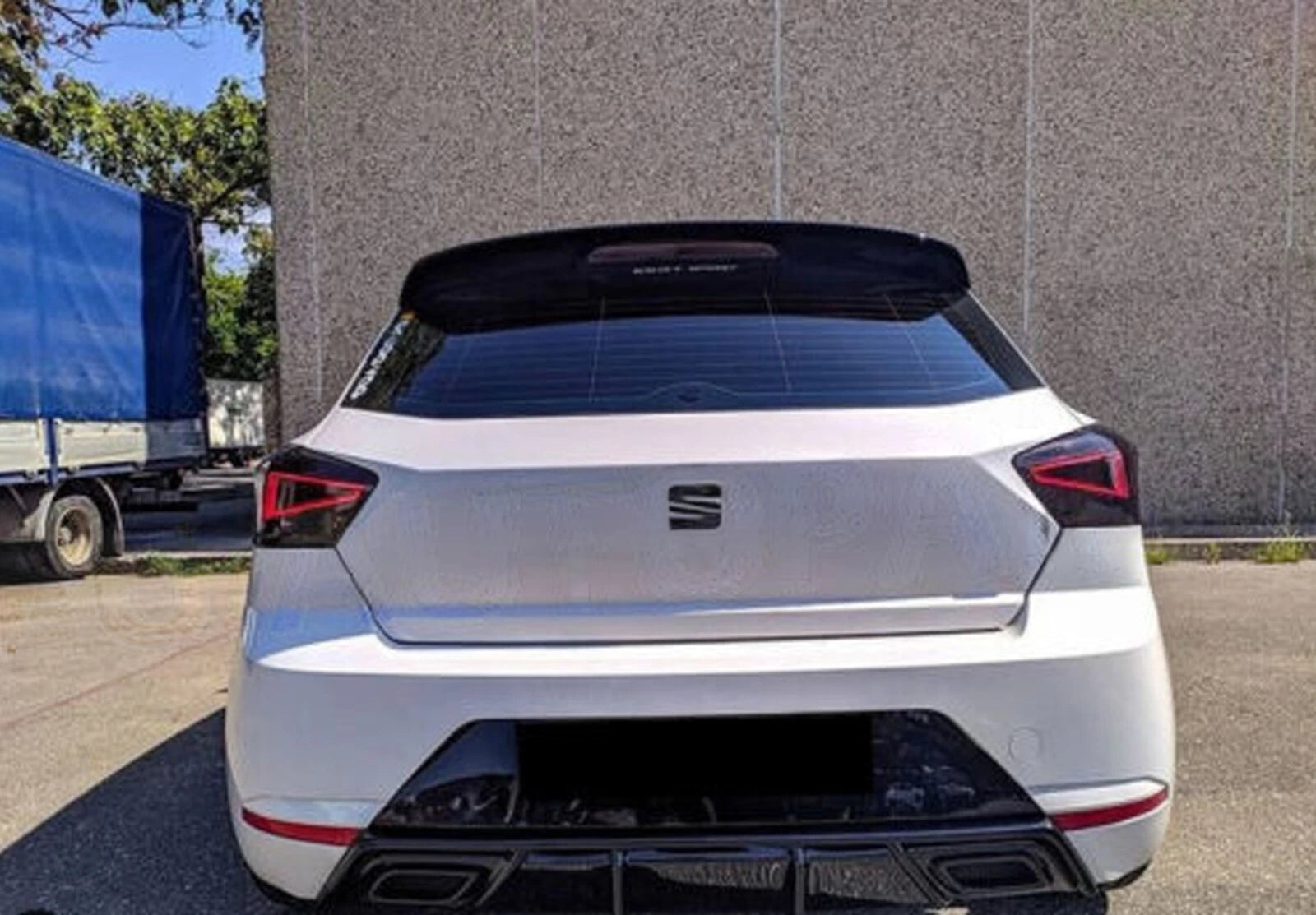 REAR BOOT ROOF TRUNK SPOILER FOR SEAT IBIZA 5DR MK5 6F 2017-2022 GLOSS BLACK